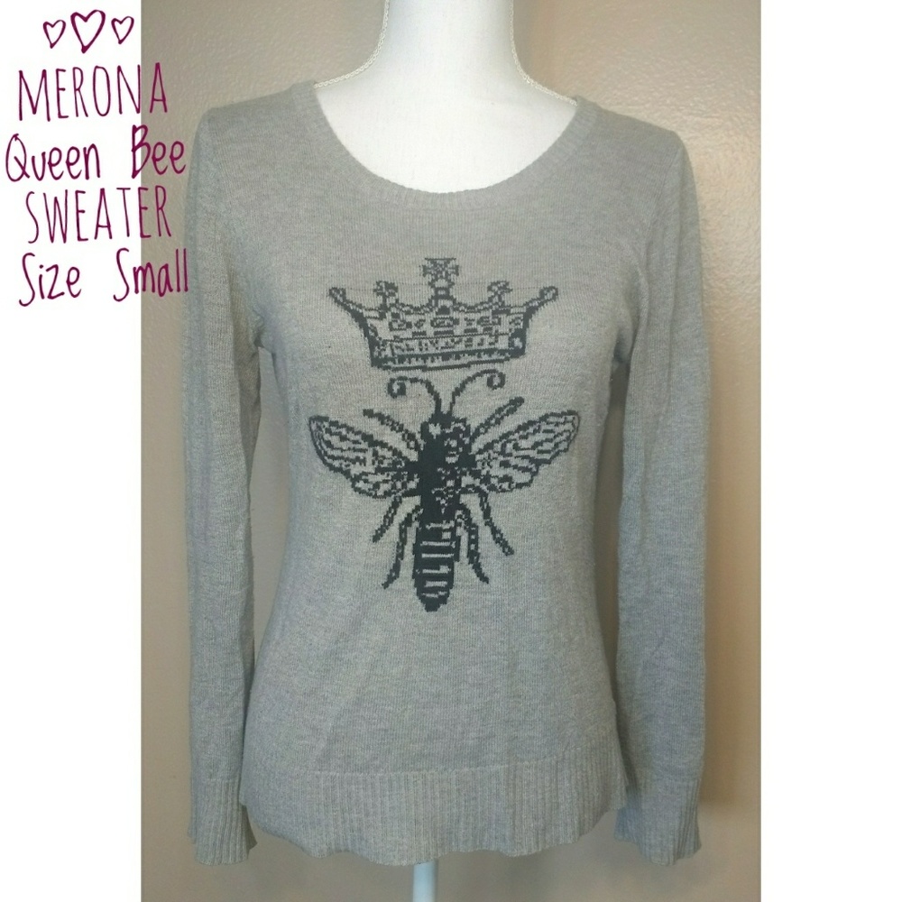 Merona Women's Queen Bee Gray Sweater Size Small